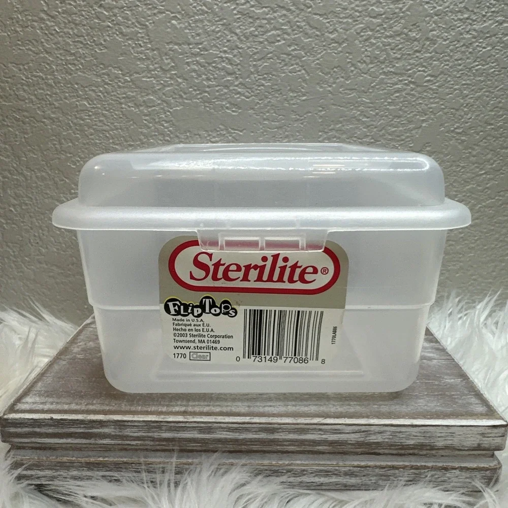 $18 🌙 VTG‎ Sterilite 1700 Flip Tops Clear Hinged Storage Box 7